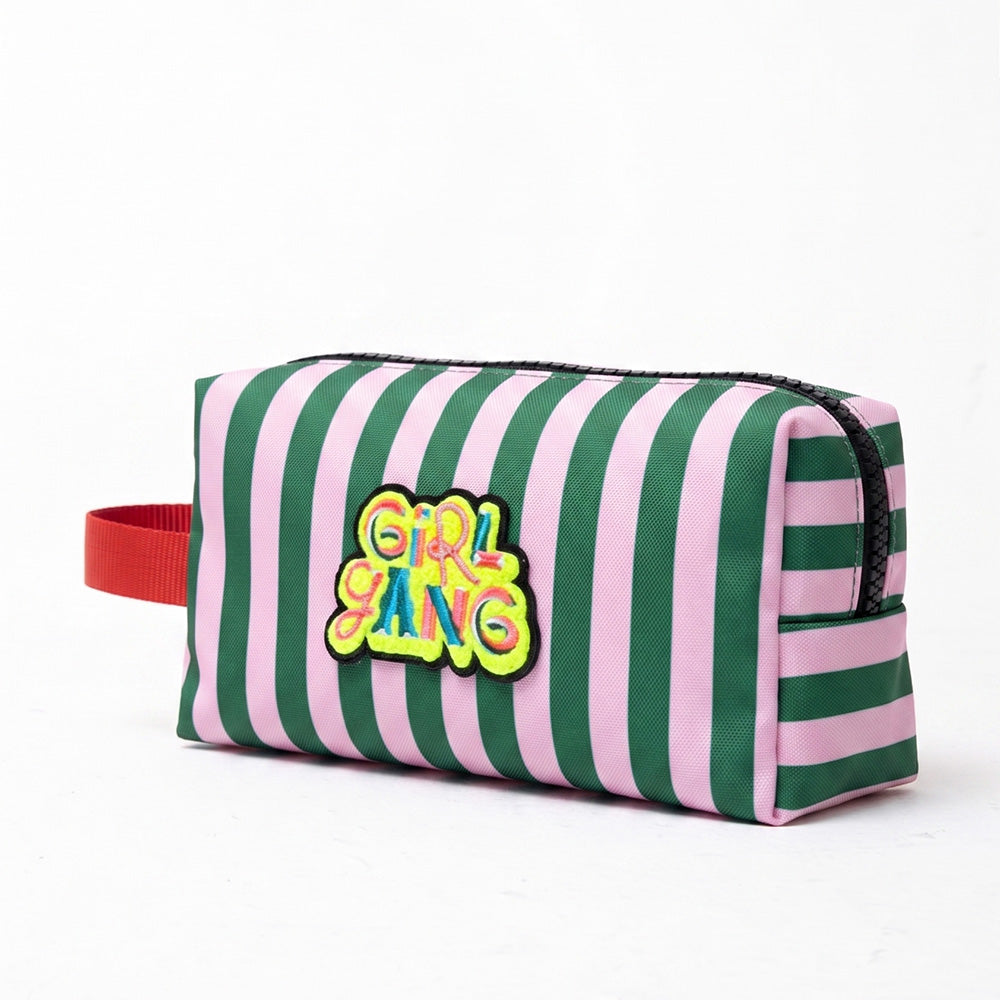 Çok Amaçlı Mini Çanta / Yeşil Pembe Çizgili